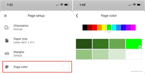 how to change background image in google docs mobile