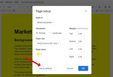 how to change background in google docs mobile