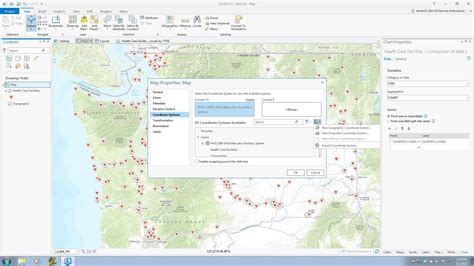 how to change basemap coordinate system in arcgis pro