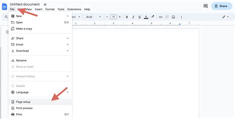 how to change border margins in google docs