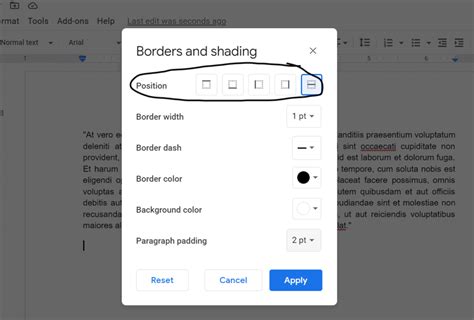 how to change border thickness in google docs