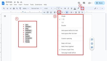 how to change bullet formatting in google docs