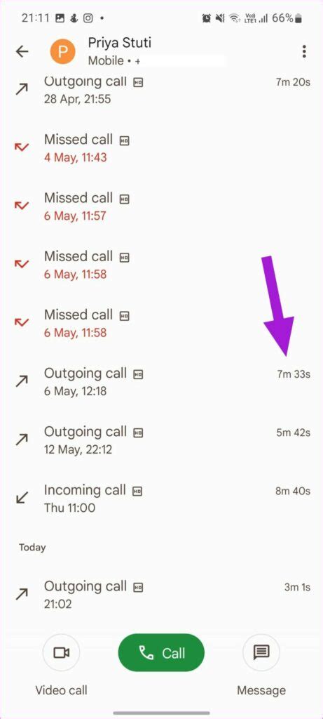 how to change call duration on android