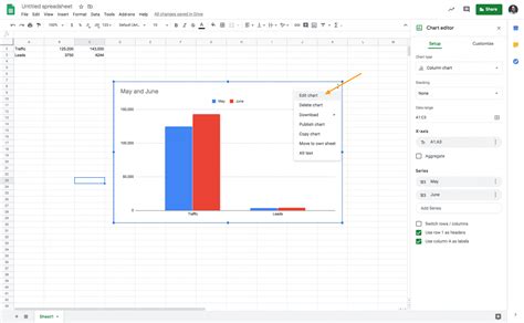 how to change chart data in google sheets