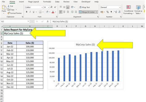 how to change chart title size in excel