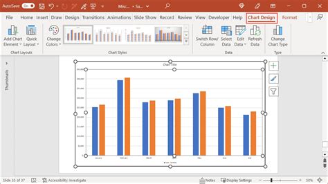 how to change chart values in powerpoint