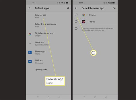 how to change chrome as default browser android