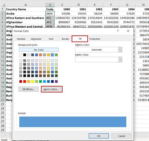 Add background color to Excel and print background color of Excel