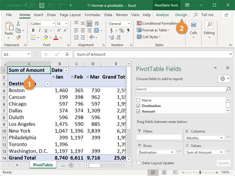 How To Change Column Format In Pivot Table