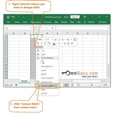 how to change column size in excel spreadsheet