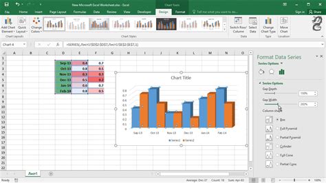 how to change column width in excel chart