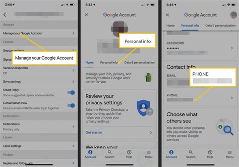 how to change contact number in gmail in iphone