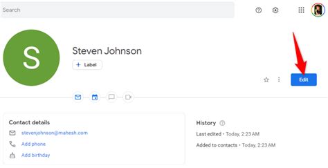 how to change contacts in gmail