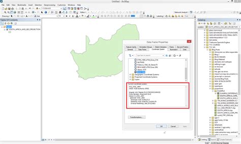 how to change coordinate system of shapefile in arcmap