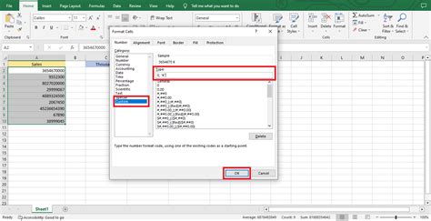 how to change currency format to millions in excel