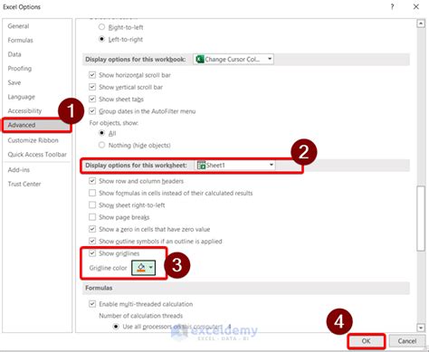 how to change cursor highlight color in excel