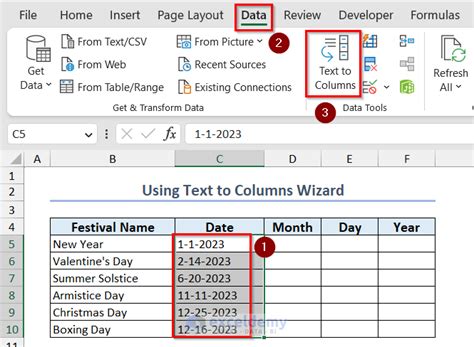 how to change date format in excel using text to columns