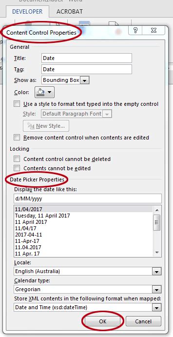 how to change date format in microsoft word