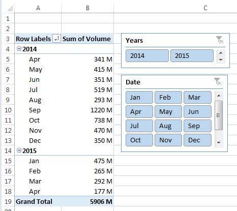 how to change date to month in slicer excel