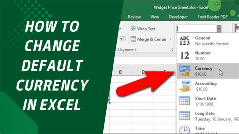 how to change default currency setting in excel