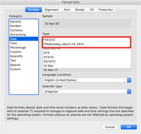 how to change default date format excel mac