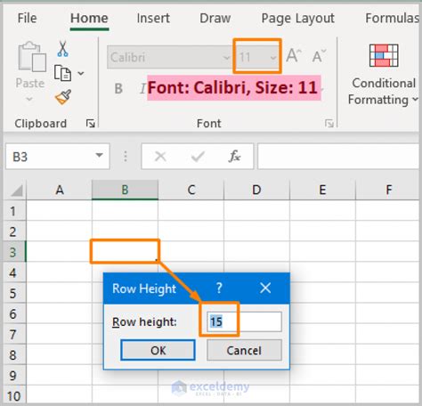how to change default row height in excel