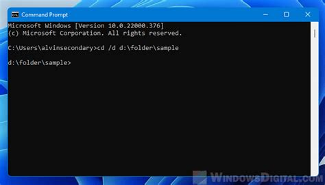 how to change directory in cmd from c to network drive