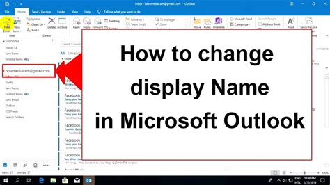 how to change display name in outlook online
