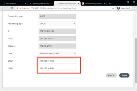 how to change dns settings on spectrum router