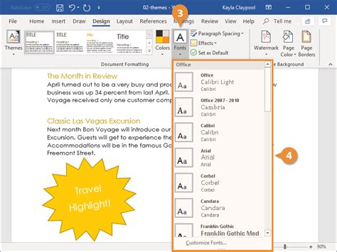how to change document theme style in word