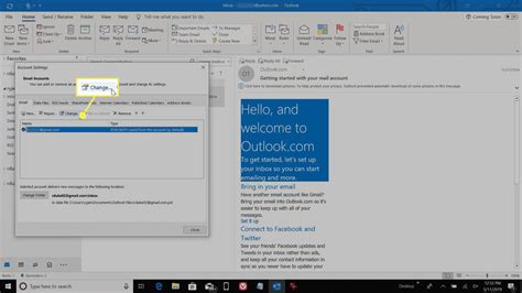 how to change email id in outlook