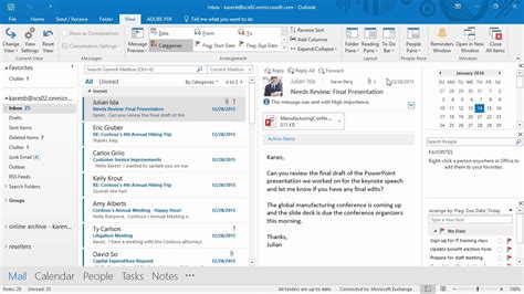 how to change email list in outlook