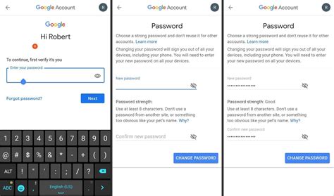 how to change email password in gmail app