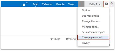 how to change email password in outlook web app