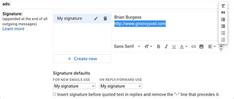 how to change email signature gmail iphone