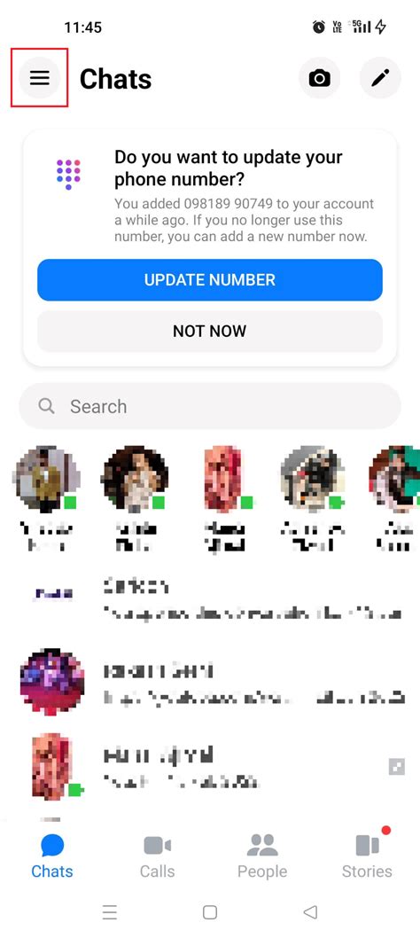 how to change encrypted password in messenger