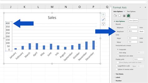 how to change excel graph axis scale