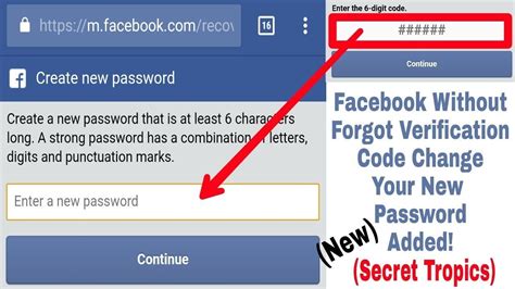 how to change facebook password without verification code