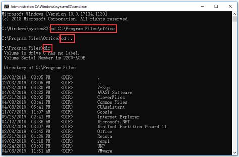 how to change file directory in cmd