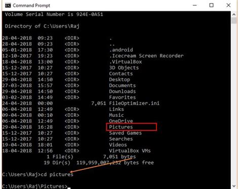 how to change folder in cmd windows
