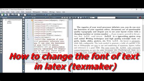 How To Change Font In Latex Overleaf