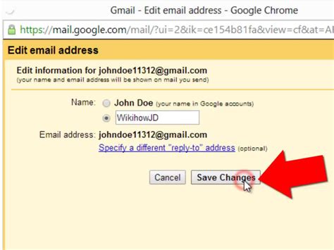 how to change from name in gmail