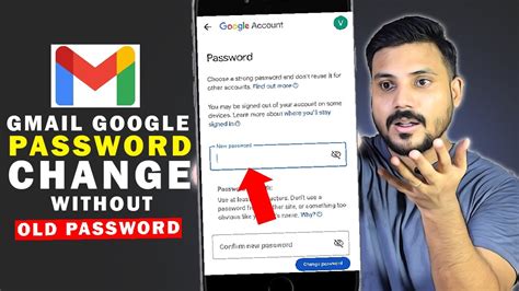 how to change gmail password in mobile without old password