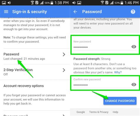 how to change gmail password on computer