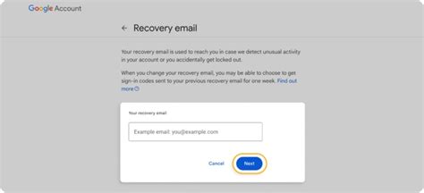 how to change gmail recovery email without login