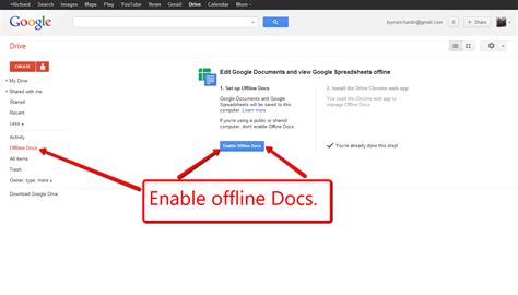how to change google docs to work offline