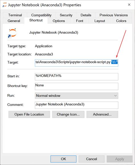 how to change home directory in jupyter notebook