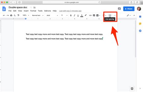 how to change horizontal line spacing in google docs