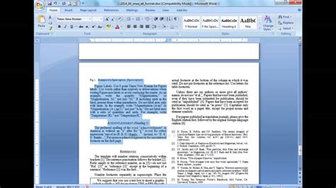 how to change ieee format in ms word