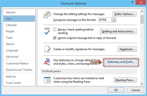 how to change incoming email font size in outlook